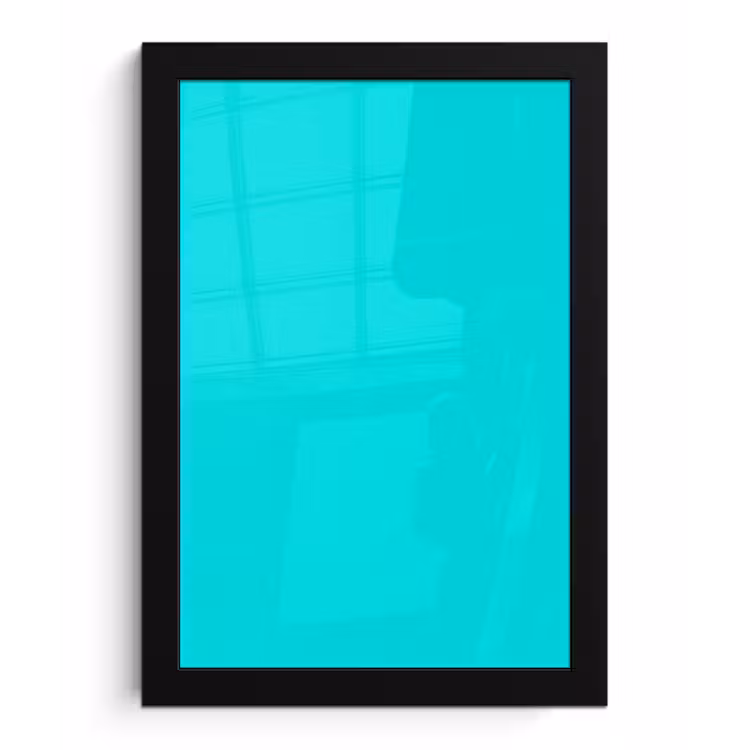 Vivid - Aquamarine - Turkoois fotolijst zwart zonder passe partout klein 224 -3d