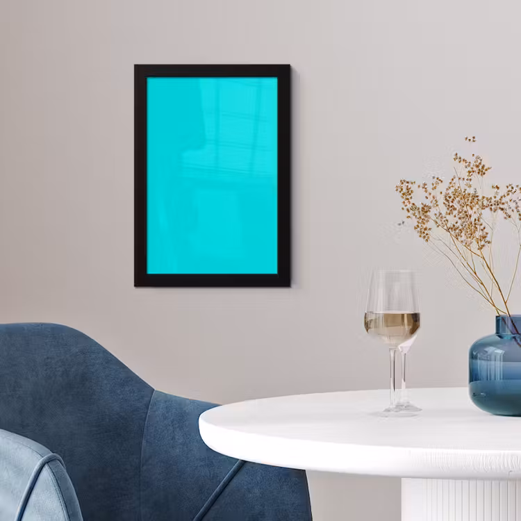 Vivid - Aquamarine - Turkoois fotolijst zwart zonder passe partout klein 224 -sfeer4