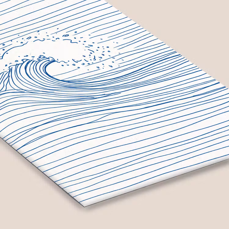 Golf - Brekende - Natuur - Minimalistisch - Blauw fotolijst zwart zonder passe partout klein -zsfeer6
