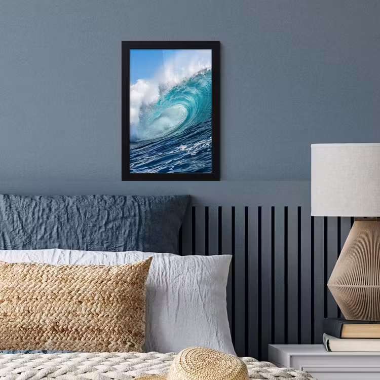 Golf - Oceaan - Water - Dynamisch - Blauw fotolijst zwart zonder passe partout klein -sfeer3