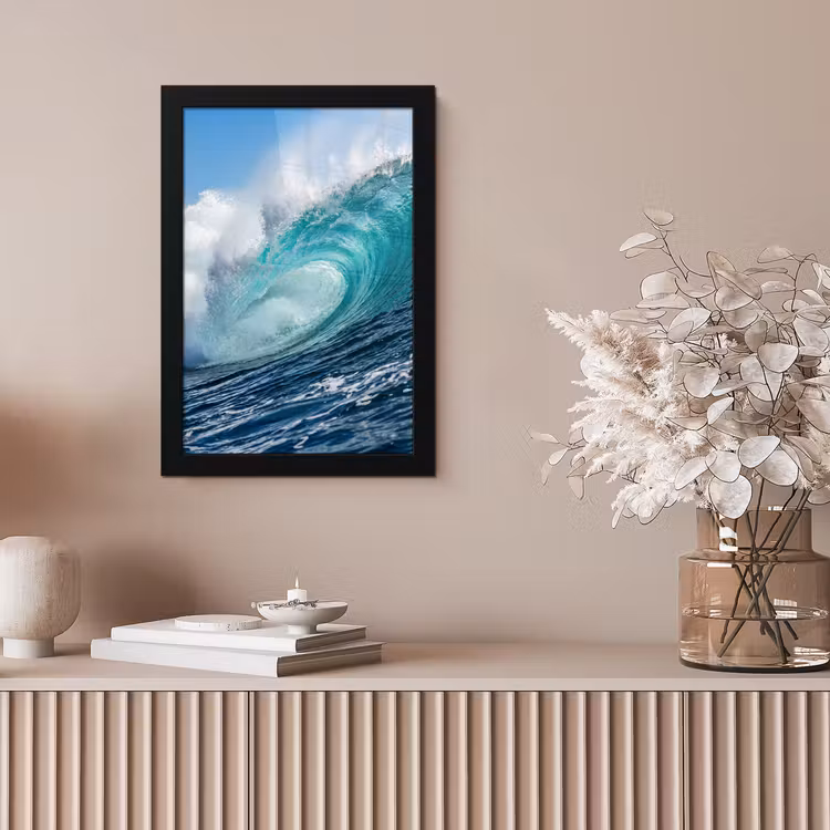 Golf - Oceaan - Water - Dynamisch - Blauw fotolijst zwart zonder passe partout klein -sfeer5