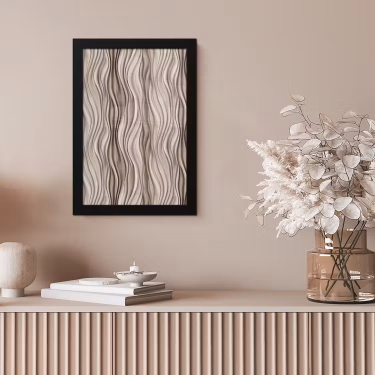 Golven - 3D - Crème fotolijst zwart zonder passe partout klein 224 -sfeer5