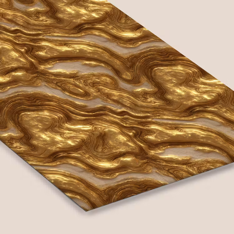 Golven - Organisch - Goud - Crème fotolijst zwart zonder passe partout klein 224 -zsfeer6