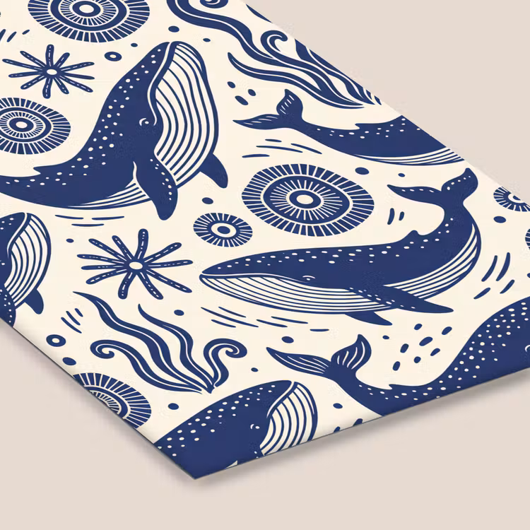 Walvis - Onderwater - Dieren - Abstract - Blauw fotolijst zwart zonder passe partout klein -zsfeer6