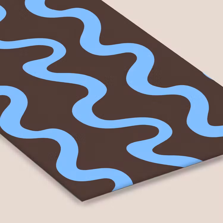 Kronkelende lijnen - Blauw - Bruin - Minimalistisch fotolijst zwart zonder passe partout klein 224 -zsfeer6