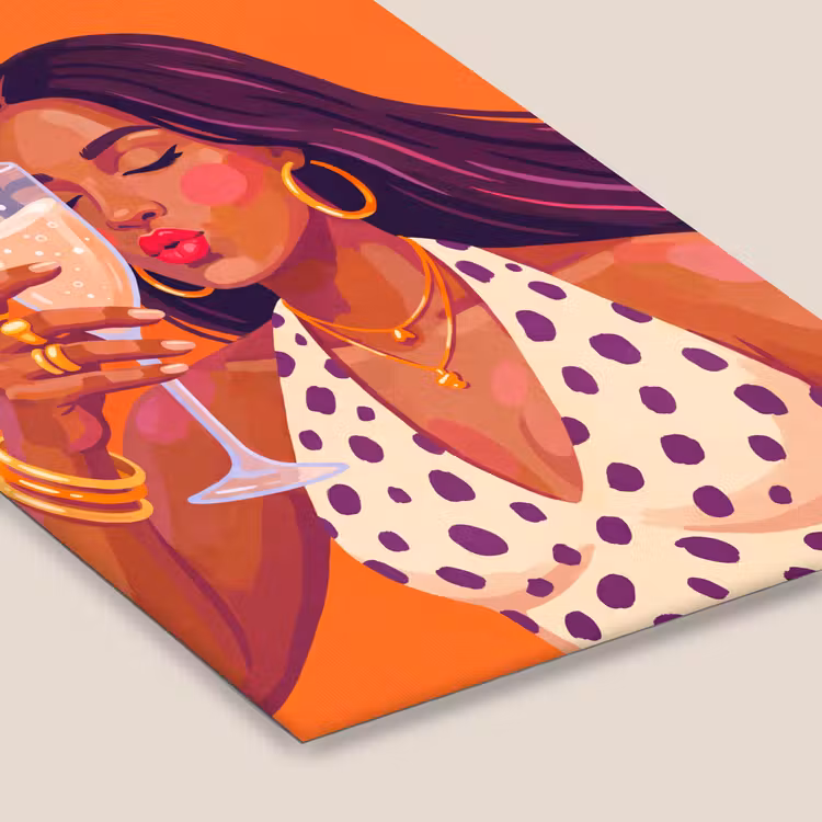 Vrouw - Champagne - Feest - Modern - Oranje fotolijst zwart zonder passe partout klein -zsfeer6