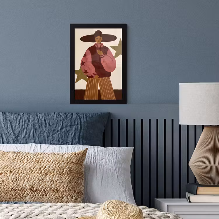 Vrouw - Hoed - Abstract - Modern - Portret fotolijst zwart zonder passe partout klein -sfeer3