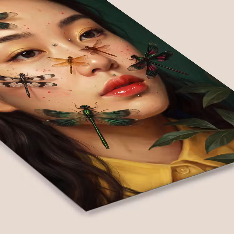 Vrouw - Insecten - Natuur - Portret - Groen fotolijst zwart zonder passe partout klein -zsfeer6
