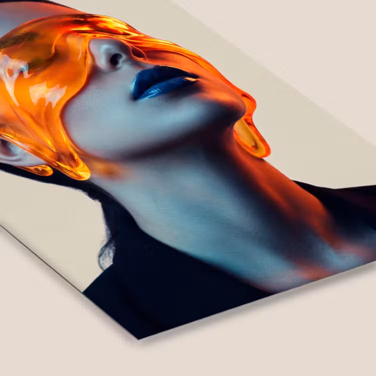 Vrouw - Oranje - Abstract - Modern - Kleurrijk fotolijst zwart zonder passe partout klein -zsfeer6