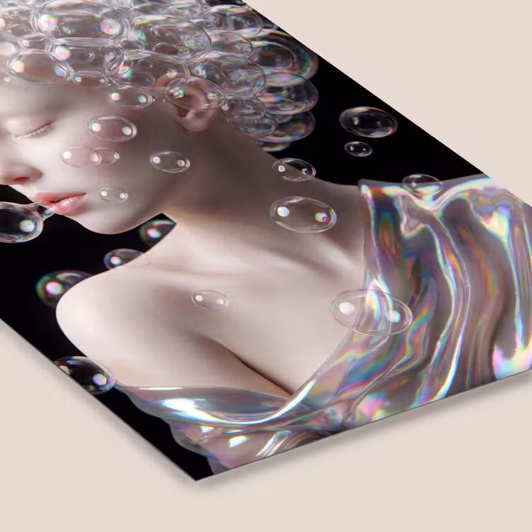 Vrouw - Bellen - Abstract - Kleurrijk fotolijst zwart zonder passe partout klein -zsfeer6