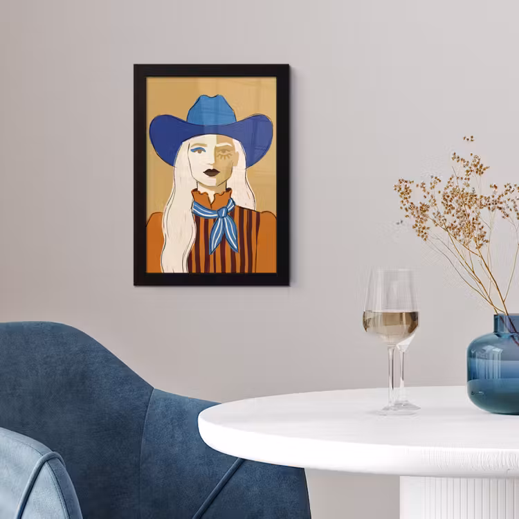Vrouw - Portret - Abstract - Kleurrijk - Modern fotolijst zwart zonder passe partout klein -sfeer4
