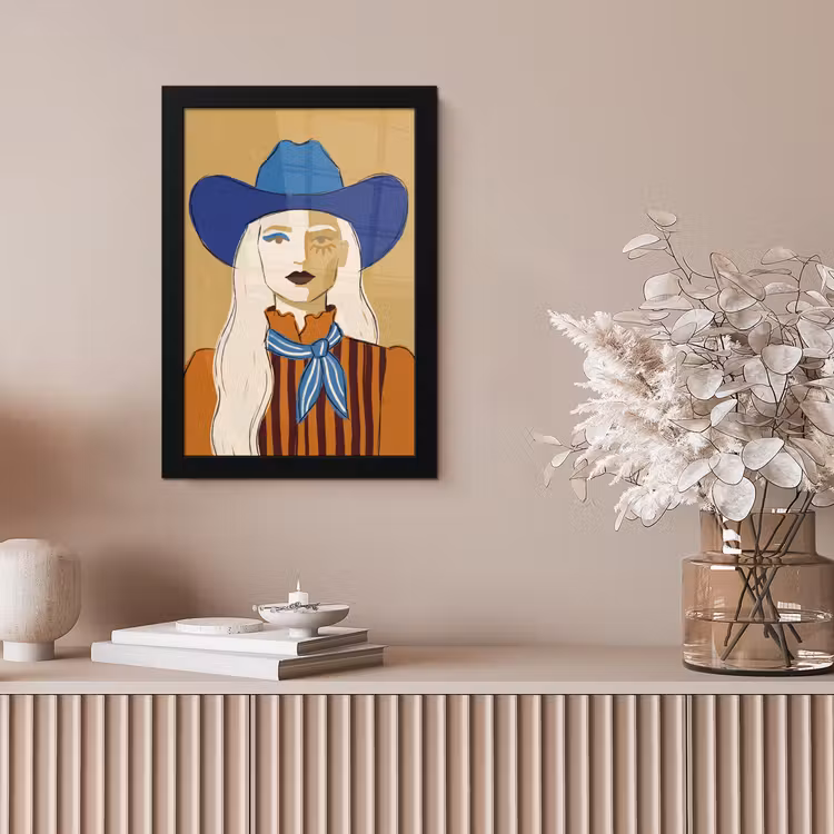 Vrouw - Portret - Abstract - Kleurrijk - Modern fotolijst zwart zonder passe partout klein -sfeer5