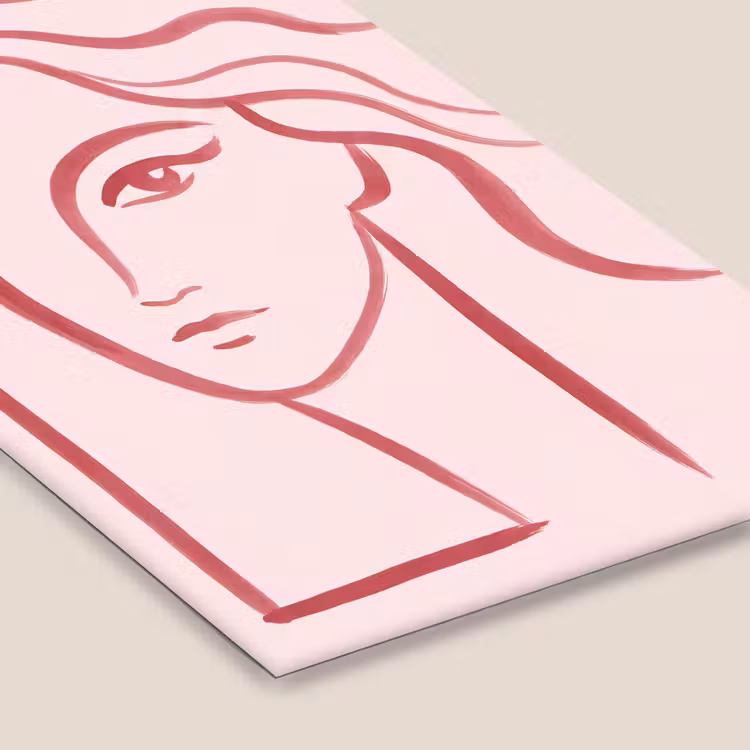 Vrouw - Portret - Abstract - Lijnkunst - Rood fotolijst zwart zonder passe partout klein -zsfeer6
