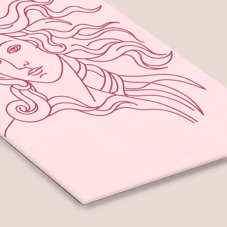 Vrouw - Portret - Klassiek - Line-art - Roze fotolijst zwart zonder passe partout klein -zsfeer6