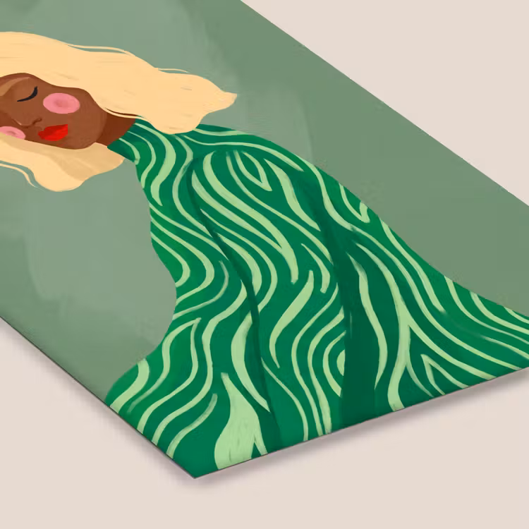 Vrouw - Portret - Illustratie - Modern - Groen fotolijst zwart zonder passe partout klein -zsfeer6