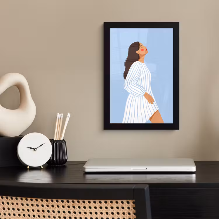 Vrouw - Profiel - Rust - Modern - Illustratie fotolijst zwart zonder passe partout klein -sfeer1