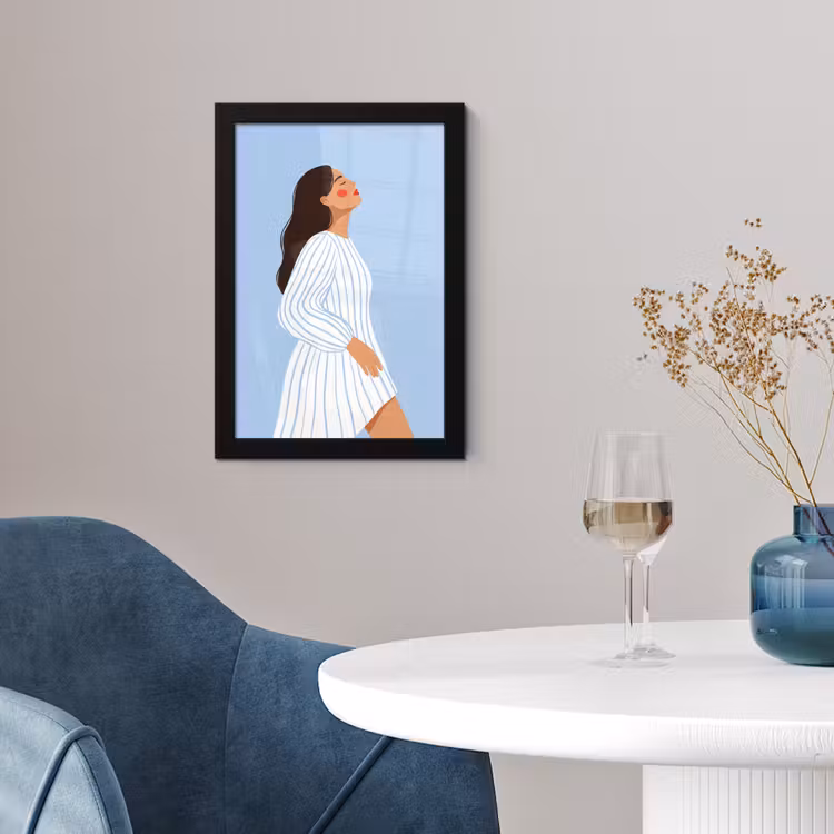 Vrouw - Profiel - Rust - Modern - Illustratie fotolijst zwart zonder passe partout klein -sfeer4
