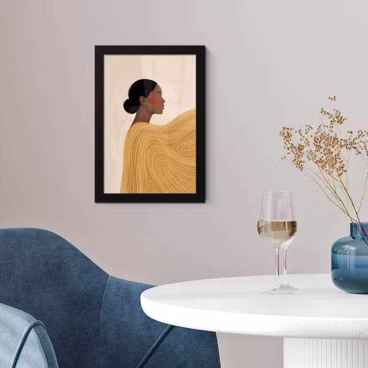 Vrouw - Profiel - Modern - Abstract - Kunst fotolijst zwart zonder passe partout klein -sfeer4
