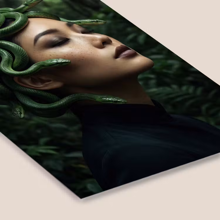 Vrouw - Slang - Natuur - Mystiek - Groen fotolijst zwart zonder passe partout klein -zsfeer6