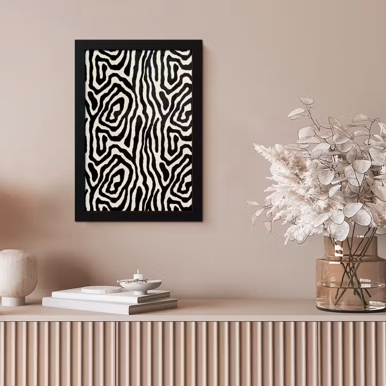 Zebra - Zwart - Abstract fotolijst zwart zonder passe partout klein 224 -sfeer5