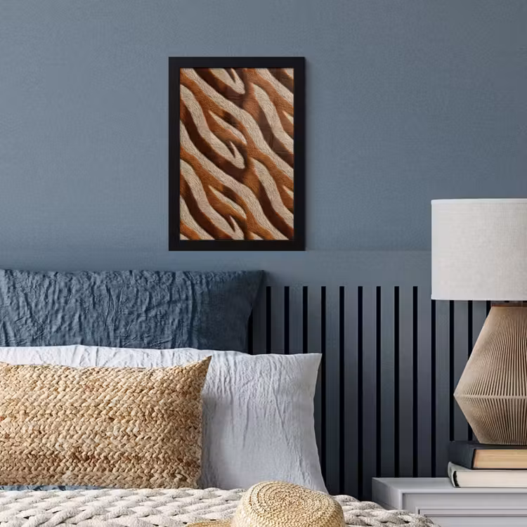 Zebra - Bruin - Patroon fotolijst zwart zonder passe partout klein 224 -sfeer3