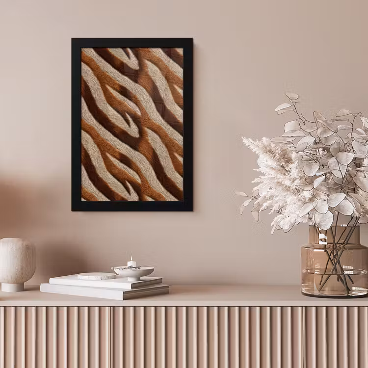 Zebra - Bruin - Patroon fotolijst zwart zonder passe partout klein 224 -sfeer5
