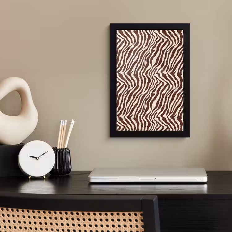 Zebra - Patroon - Zwart - Wit fotolijst zwart zonder passe partout klein 224 -sfeer1