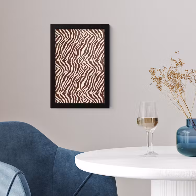 Zebra - Patroon - Zwart - Wit fotolijst zwart zonder passe partout klein 224 -sfeer4
