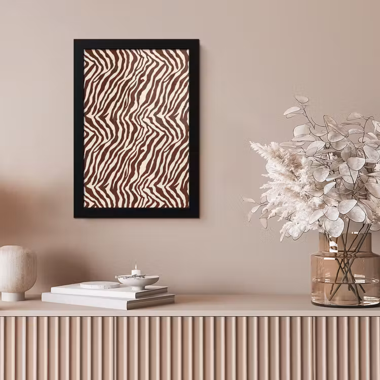 Zebra - Patroon - Zwart - Wit fotolijst zwart zonder passe partout klein 224 -sfeer5