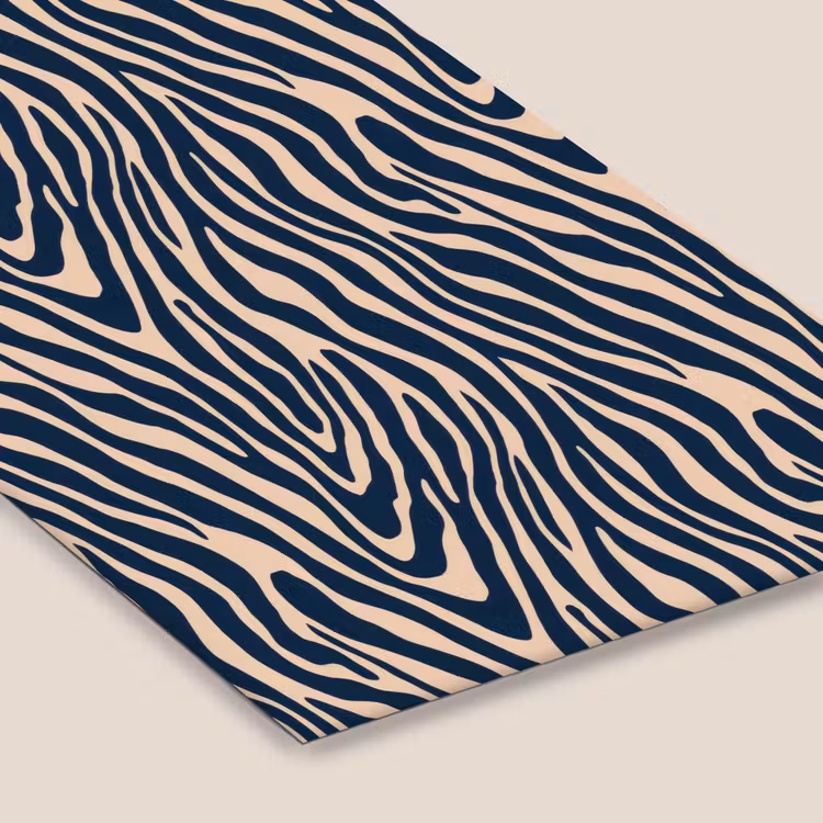 Zebra - Patroon - Blauw - Beige fotolijst zwart zonder passe partout klein 224 -zsfeer6