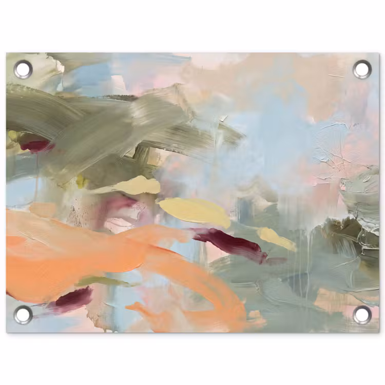 Abstract - Borstelstreken - Kunst - Modern - Pastel tuinposter los doek klein -3d