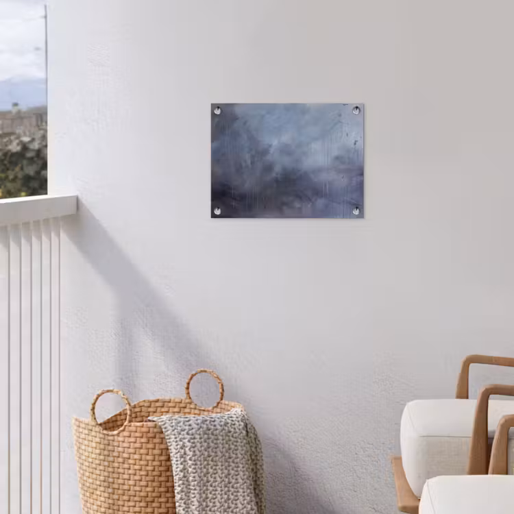 Abstract - Kwaststreken - Modern - Kunst - Grijs tuinposter los doek klein -sfeer8