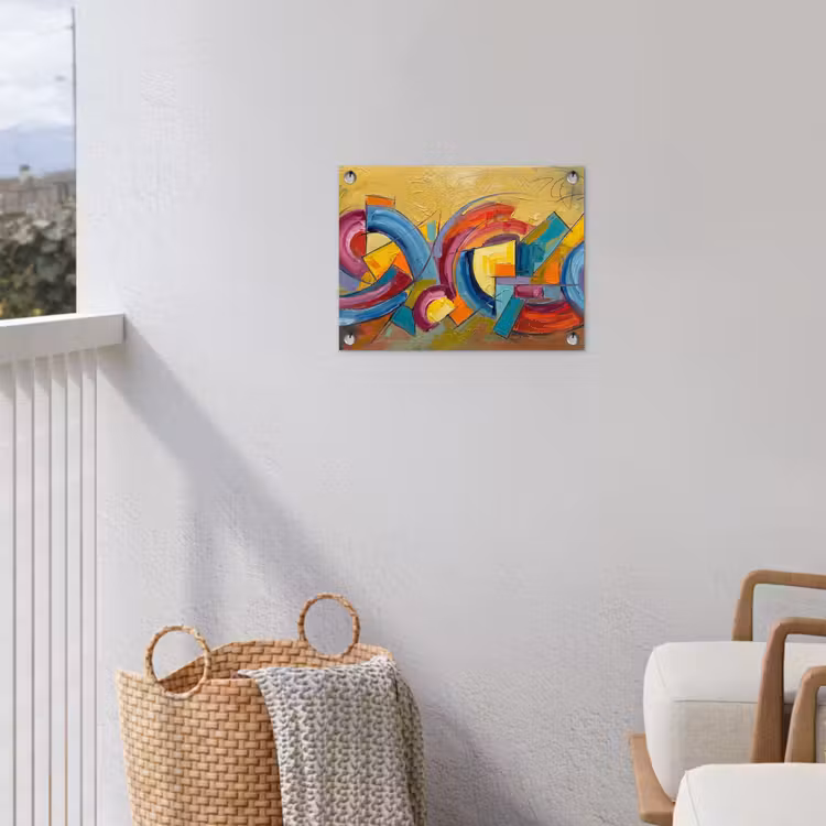 Abstract - Cirkels - Schilderij - Kleurrijk - Dynamisch tuinposter los doek klein -sfeer8
