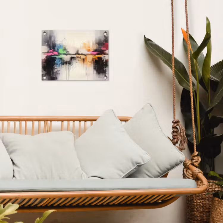 Abstract - Kleurexplosie - Landschap tuinposter los doek klein -sfeer7