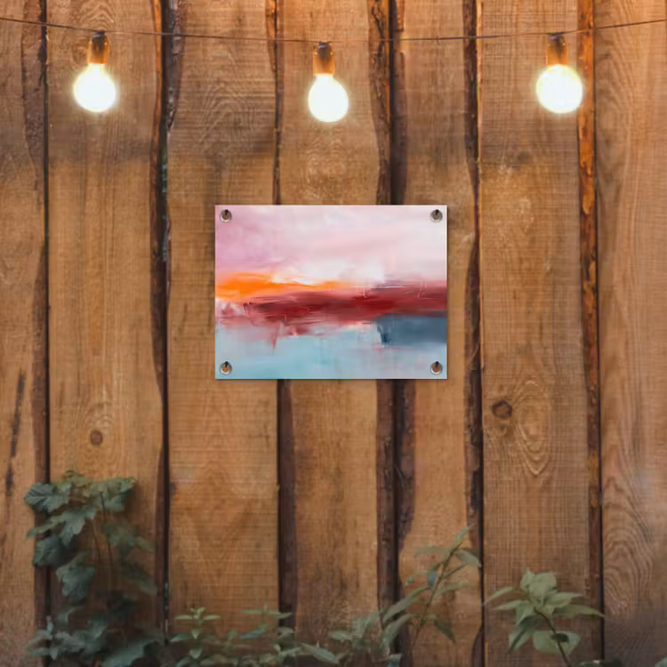 Abstract - Kleuren - Modern - Kunst - Roze tuinposter los doek klein -sfeer1