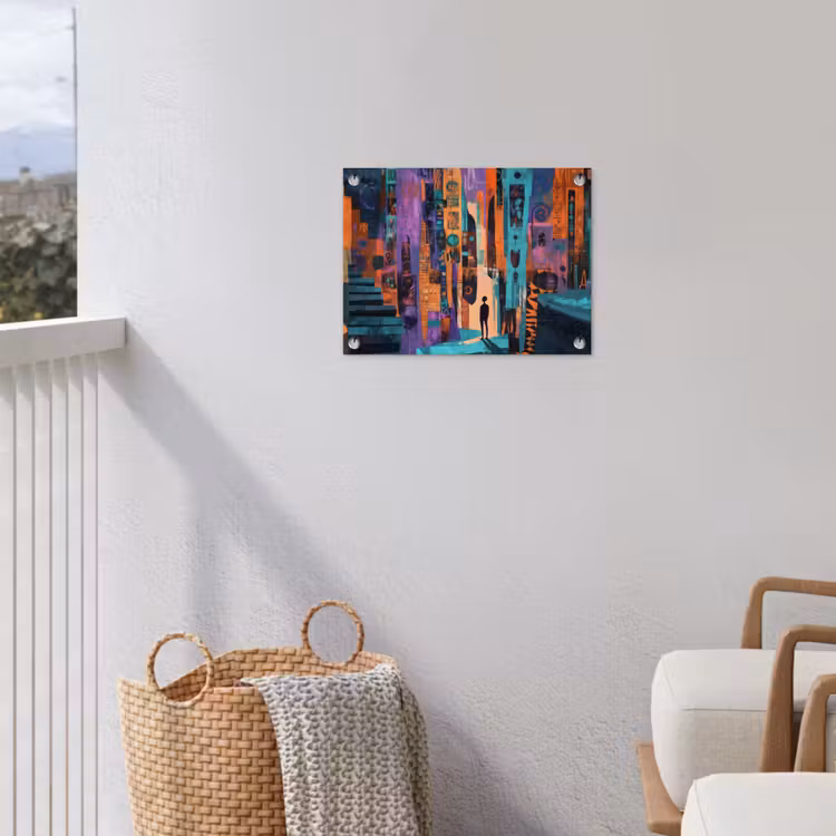 Abstract - Figuren - Kleurrijk tuinposter los doek klein -sfeer8