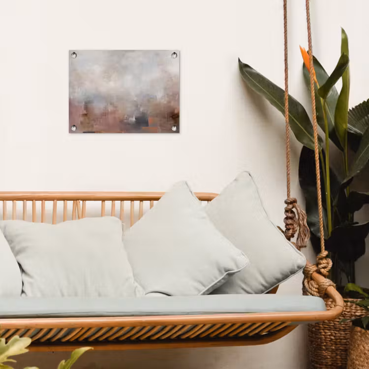 Abstract - Vloeiend - Kunst - Modern - Beige tuinposter los doek klein -sfeer7