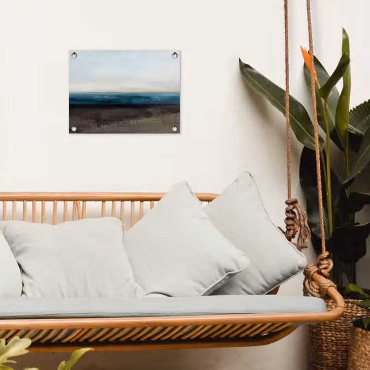 Abstract - Landschap - Horizon - Blauw - Modern tuinposter los doek klein -sfeer7
