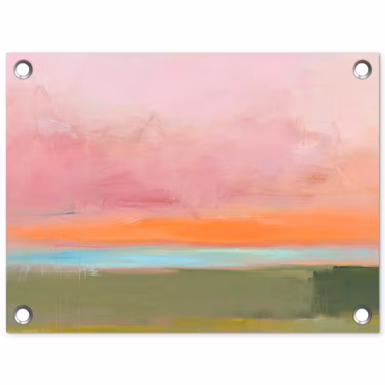 Abstract - Landschap - Modern - Roze - Oranje tuinposter los doek klein -3d
