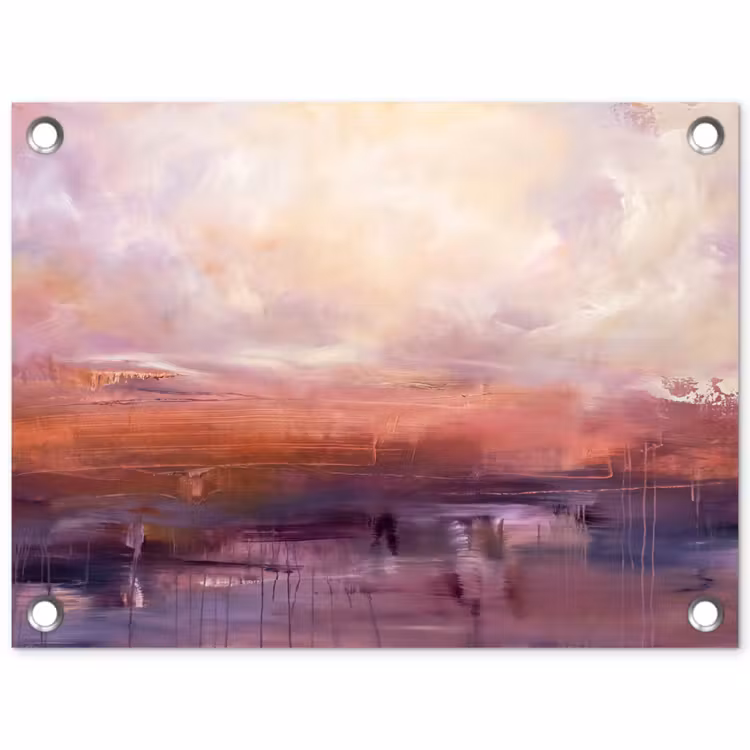 Abstract - Landschap - Modern - Paars - Oranje tuinposter los doek klein -3d