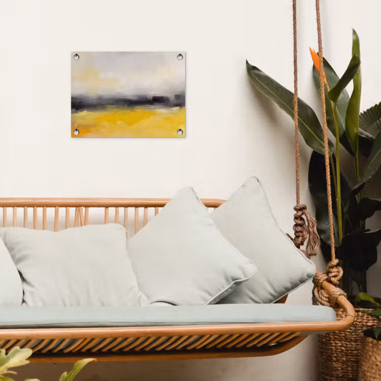 Abstract - Landschap - Modern - Geel tuinposter los doek klein -sfeer7