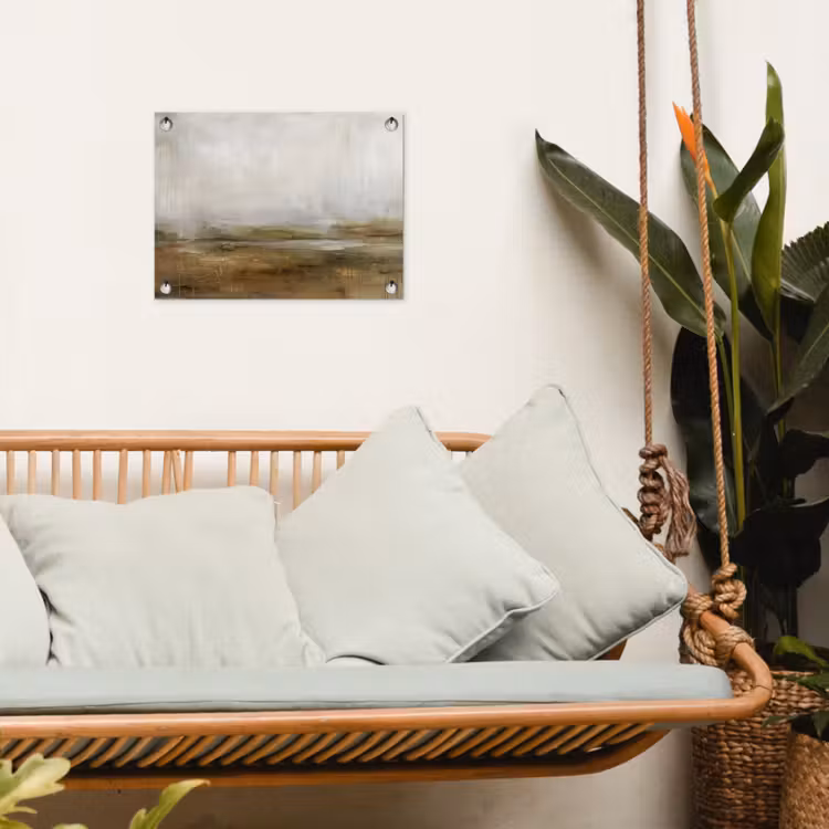 Abstract - Landschap - Natuur - Beige - Bruin tuinposter los doek klein -sfeer7