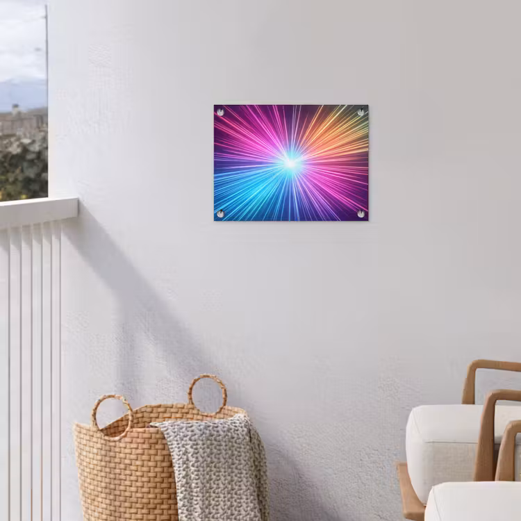 Abstract - Light - Burst - Modern - Colorful tuinposter los doek klein -sfeer8