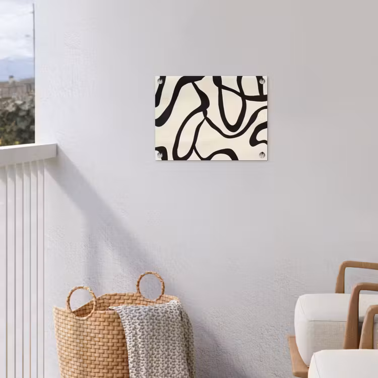 Abstract - Lijnen - Modern - Beige tuinposter los doek klein -sfeer8