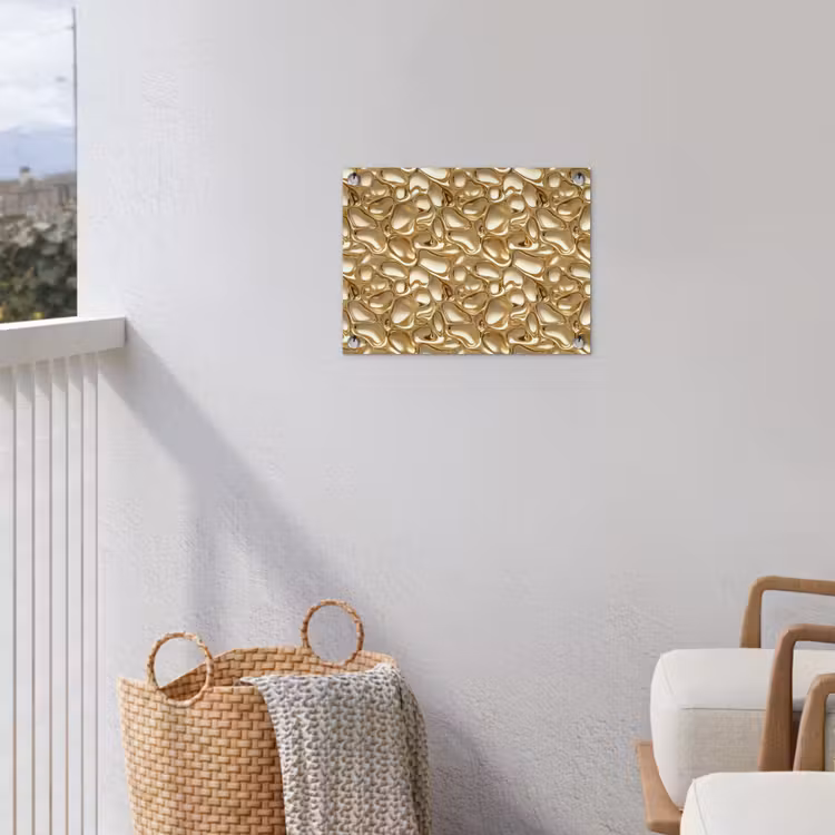 Abstract - Modern - Goud tuinposter los doek klein 239 -sfeer8