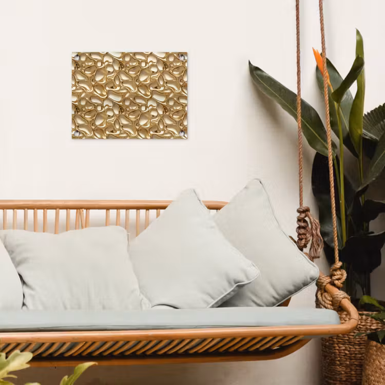 Abstract - Modern - Goud tuinposter los doek klein 239 -sfeer7