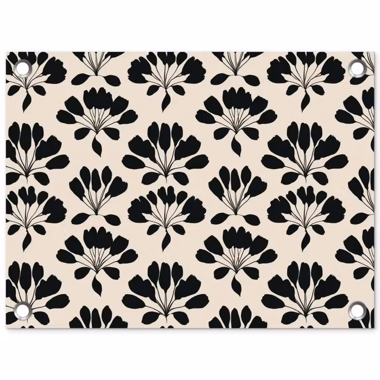 Abstract - Patroon - Zwart tuinposter los doek klein 239 -3d
