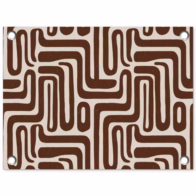 Abstract - Patroon - Bruin tuinposter los doek klein 239 -3d