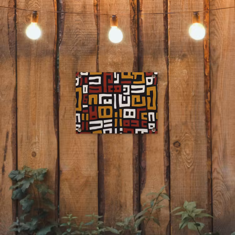 Abstract - Patroon - Rood tuinposter los doek klein -sfeer1