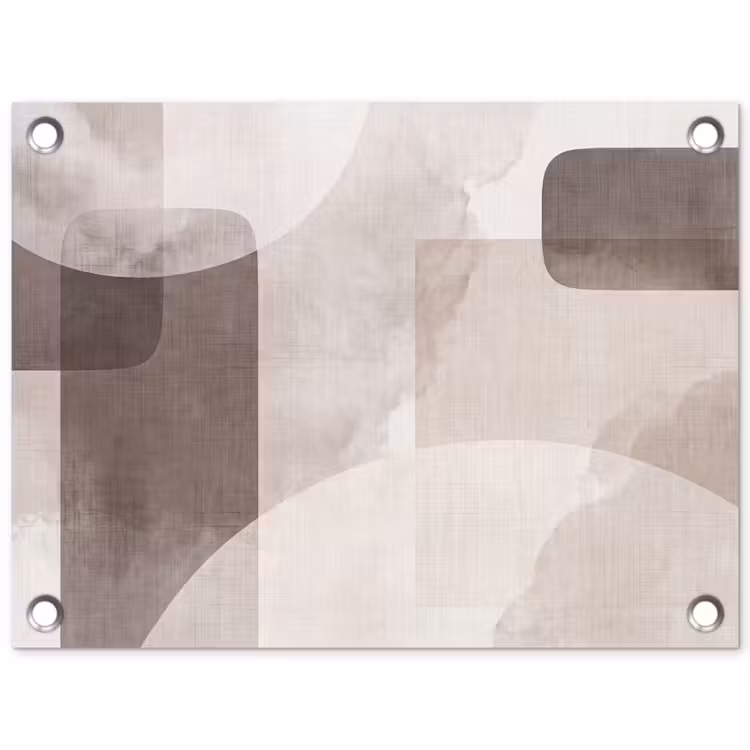Garden Poster - Abstract Shapes - Beige - Abstracte vormen - Beige tuinposter los doek klein